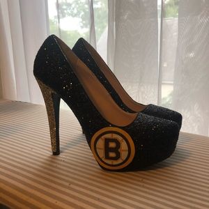Custom Boston Bruins Glitter Heels